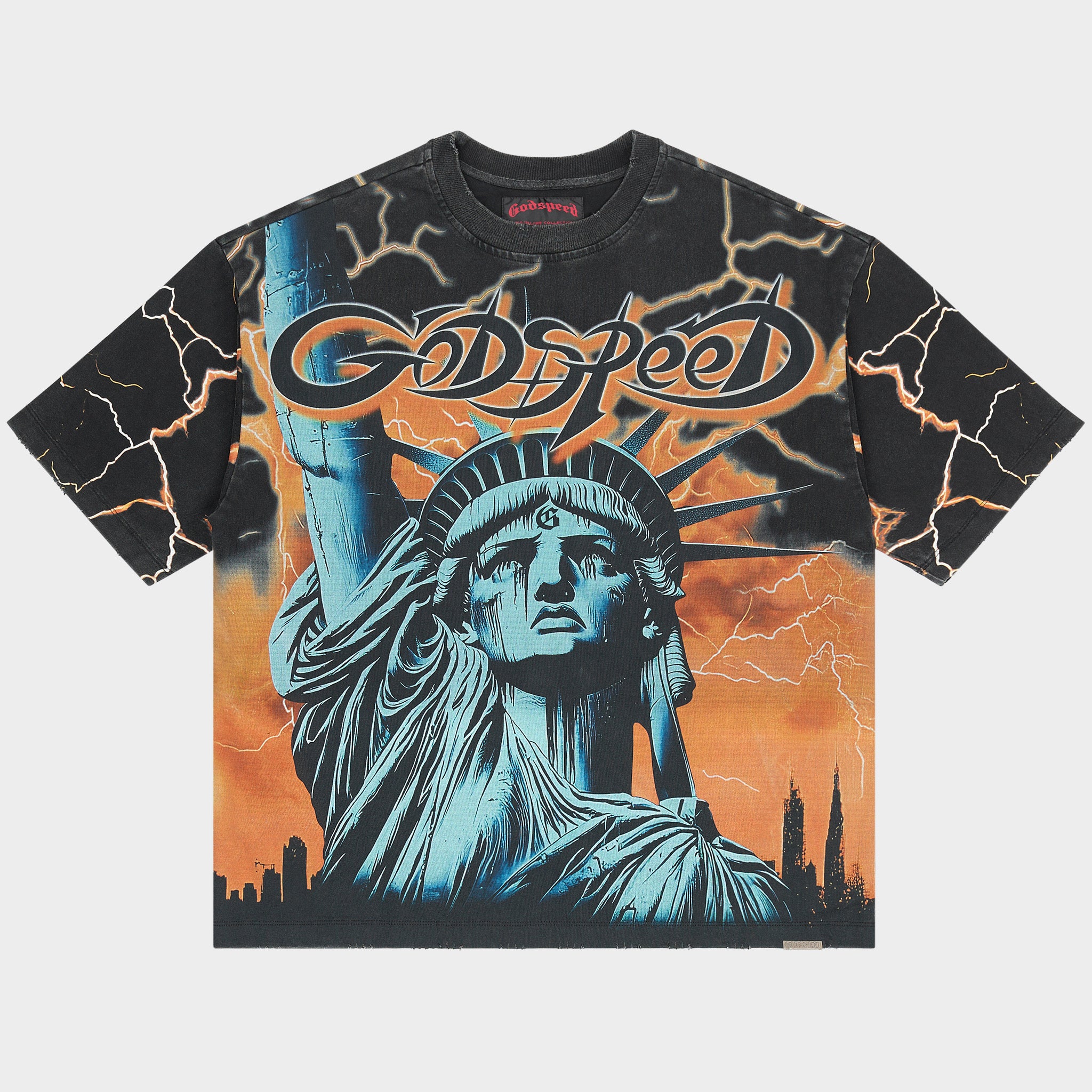 GODSPEED NEW YORK ゴットスピードニューヨーク ラガーシャツ GODSPEED NEW YORK - Voltage T-shirt (ORANGE)