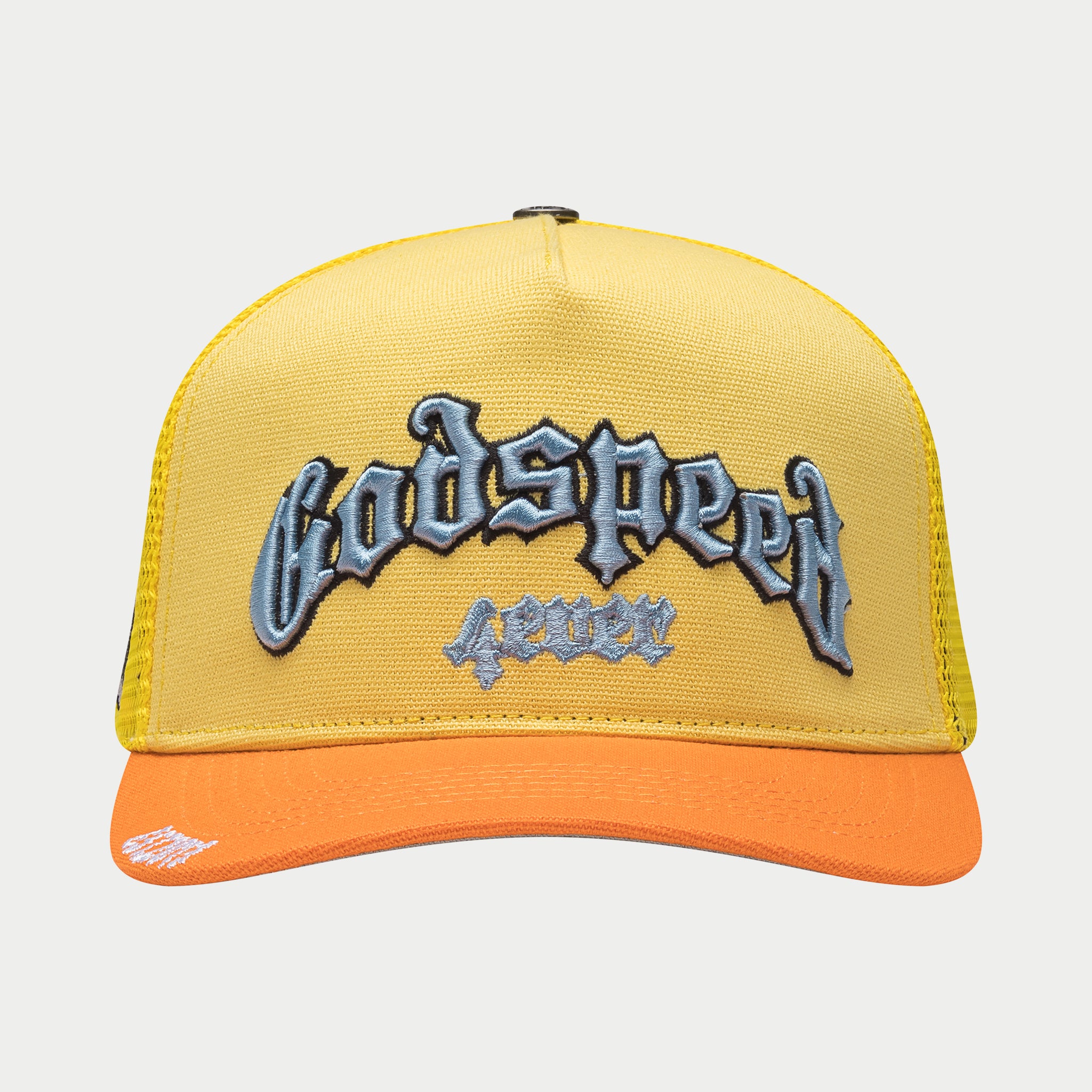 Godspeed トラッカーキャップ グレー/イエロー GODSPEED NEW YORK - GS FOREVER TRUCKER HAT (Yellow/Orange)