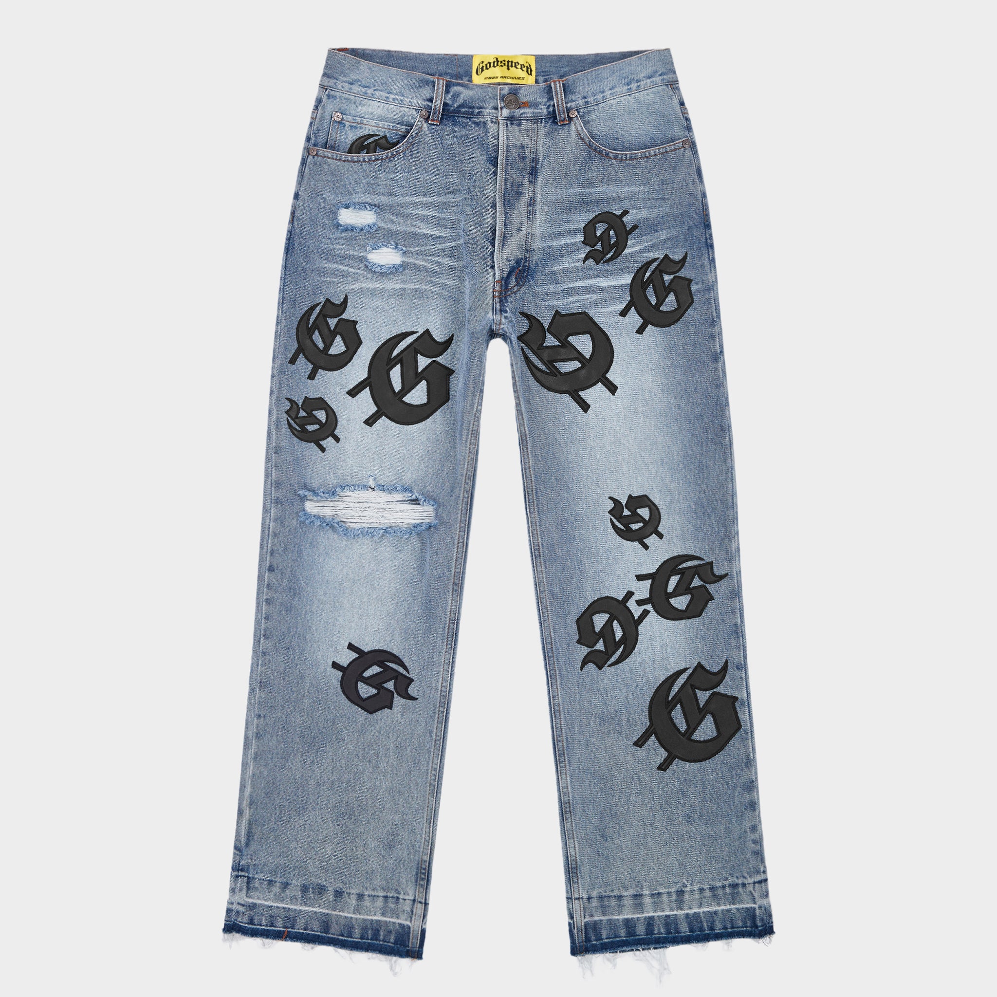 GODSPEED NEW YORK - Scattered GS Logo Denim (Blue Wash)