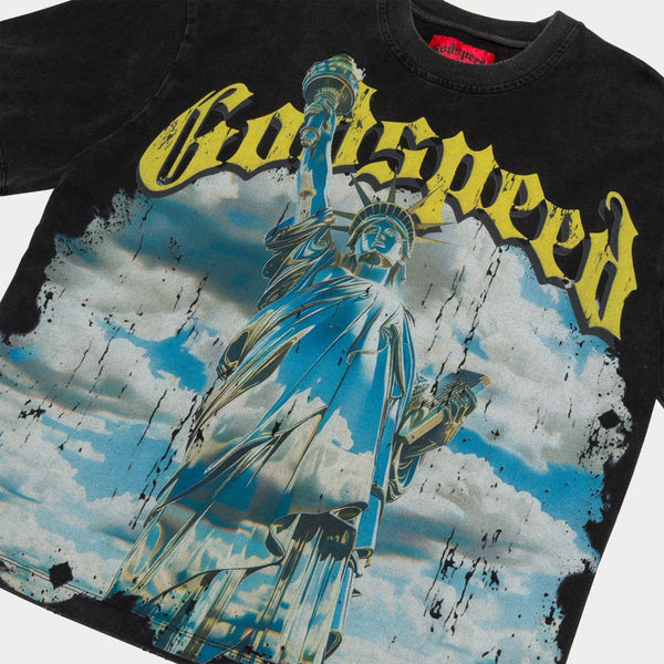 GODSPEED NEW YORK - Chrome Liberty🗽T-Shirt (Black Wash)