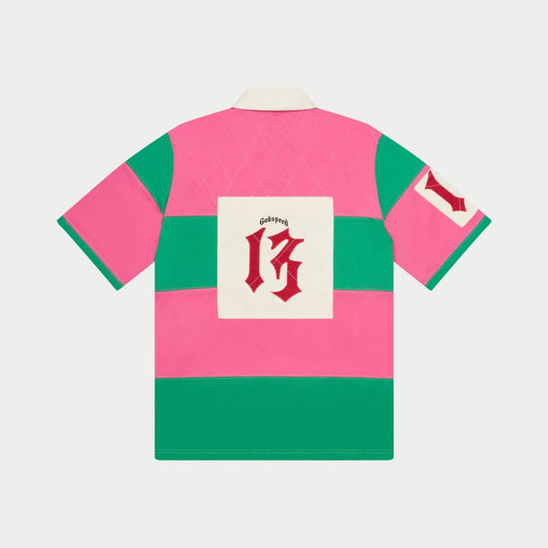 GODSPEED NEW YORK - Classic Field Rugby Shirt (PINK GREEN)