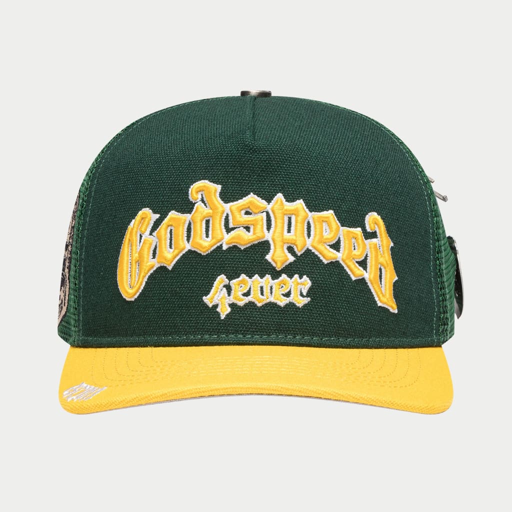 Godspeed トラッカーキャップ グレー/イエロー GODSPEED NEW YORK - GS FOREVER TRUCKER HAT (GREEN/YELLOW)