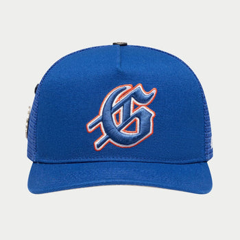 GS LOGO TRUCKER HAT (BLUE/ORANGE)