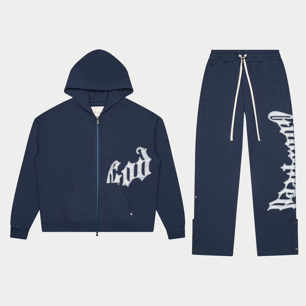 GODSPEED NEW YORK - OG Logo Sweatsuit V2 (Navy/Silver) GODSPEED NEW YORK - OG Logo Sweatsuit V2 (Navy/Silver)