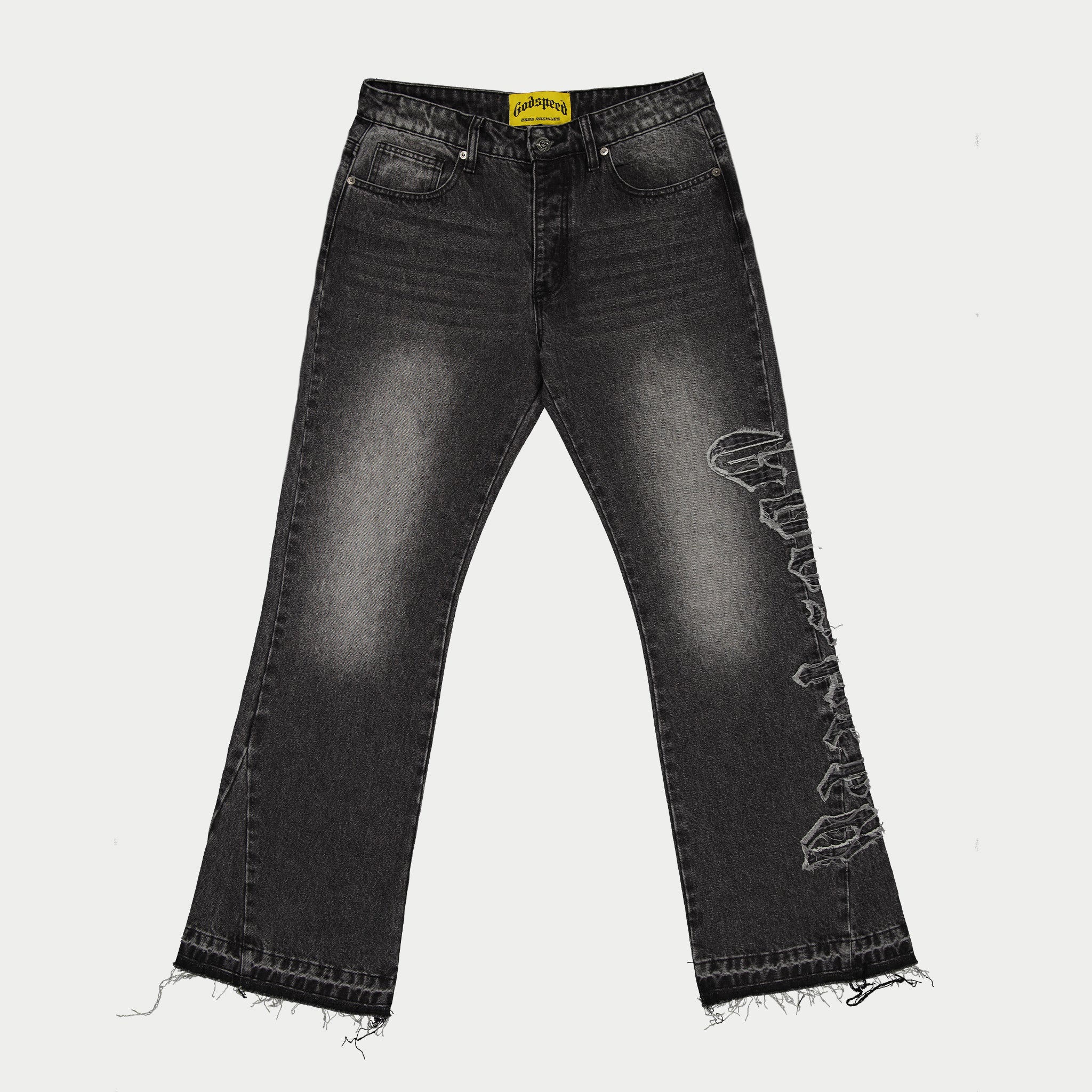 GODSPEED NEW YORK - OG Logo Flared Denim Stitched (Grey Wash)