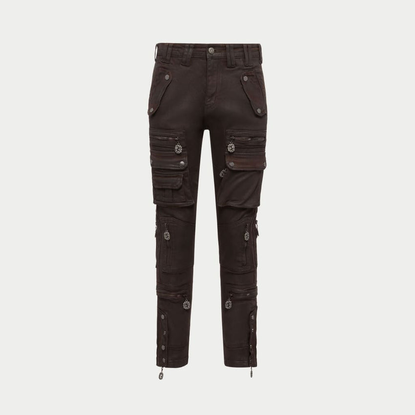 Wax Flare Premium Cargo Pants (Brown) - CARGO PANTS