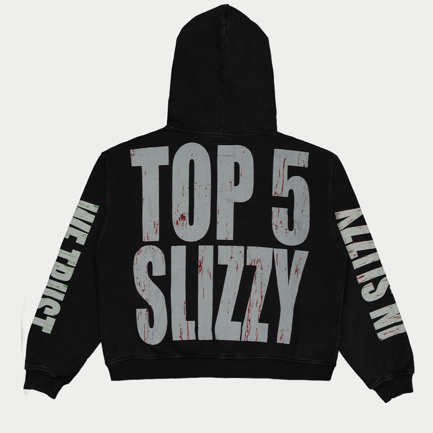 Top 5 Slizzy VVS Hoodie (Black Wash)