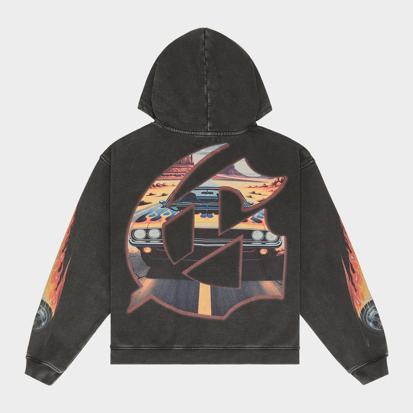 On the Run II Hoodie (Black wash)