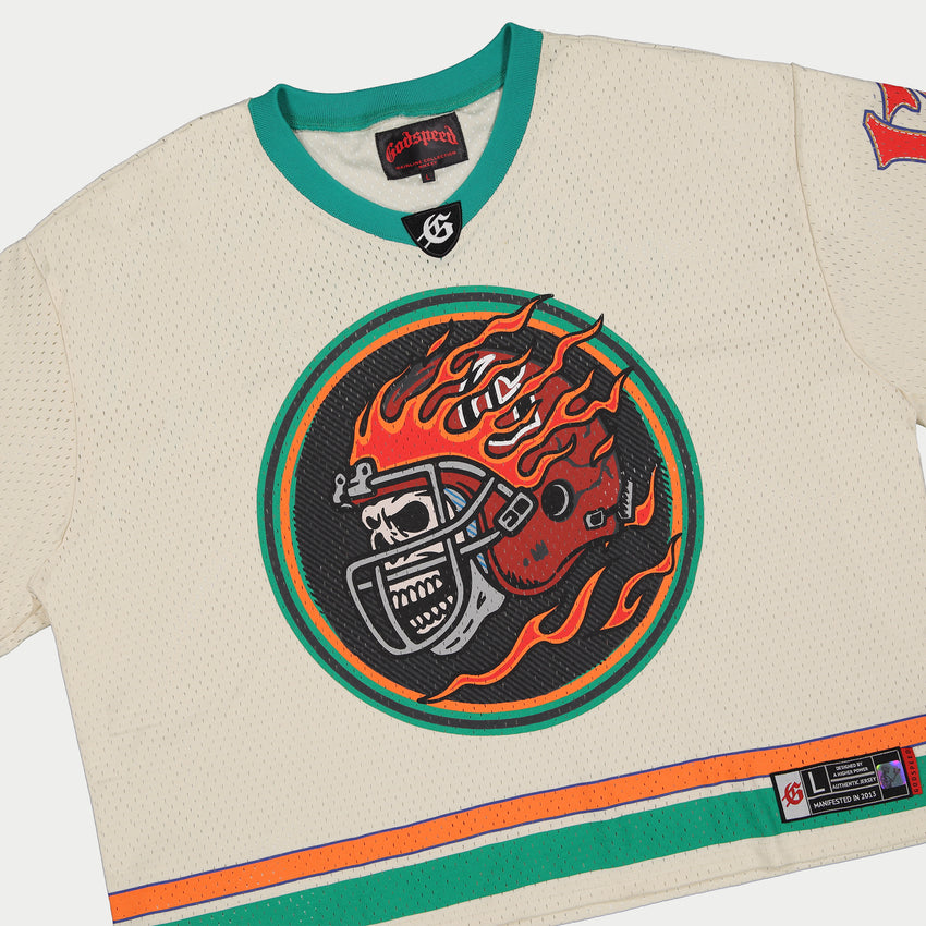 First Down Jersey (Bone/Teal/Orange)