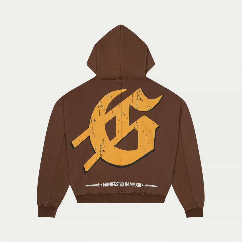 Chrome Liberty Zip Hoodie V2 (Brown Wash)