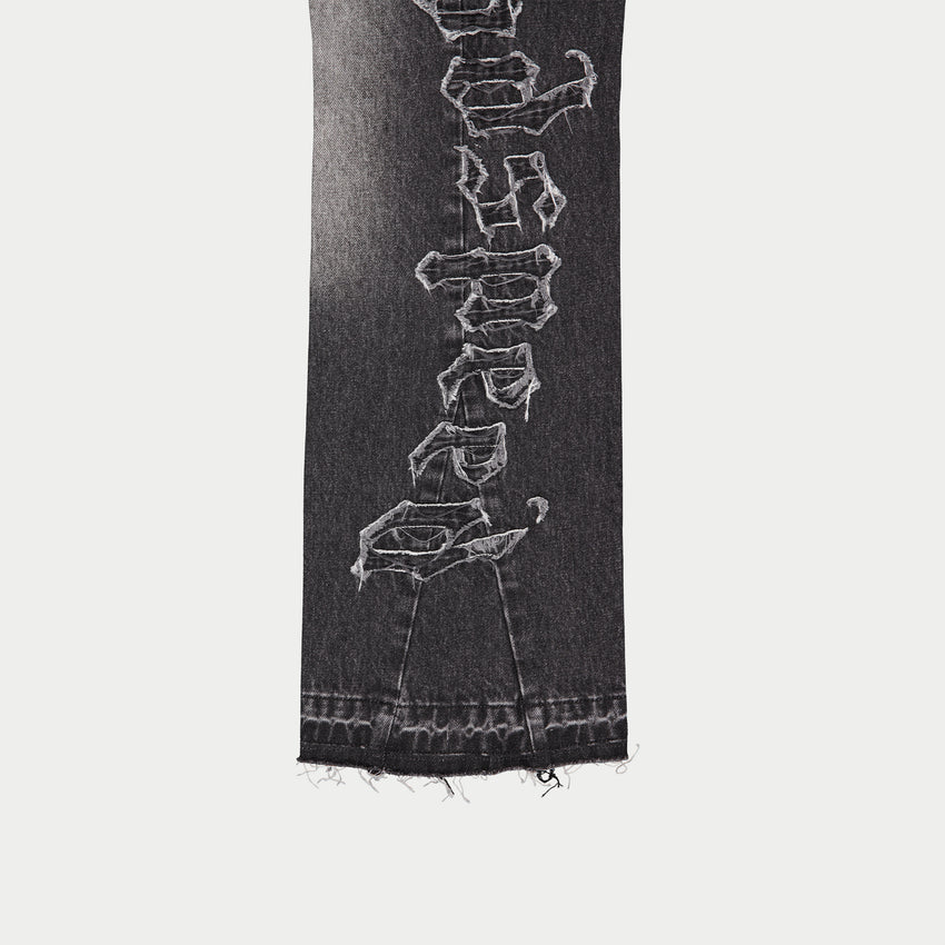 OG Logo Flared Denim Stitched (Grey Wash)