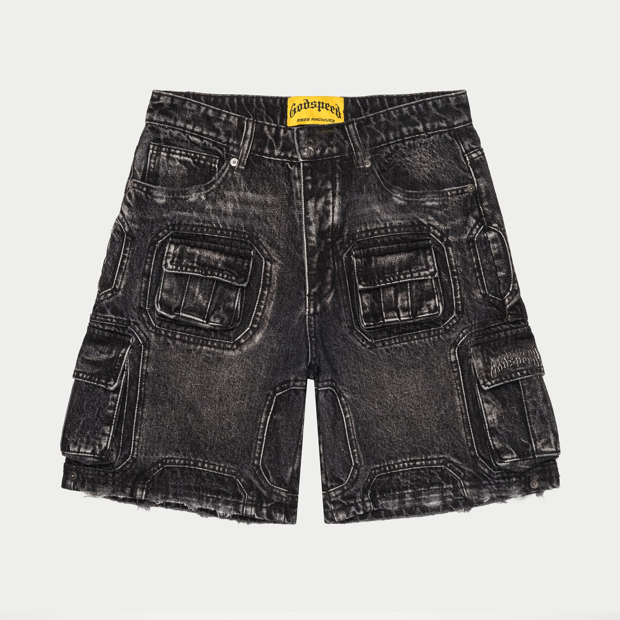 GODSPEED NEW YORK - Octagon Cargo Denim Shorts (Black)