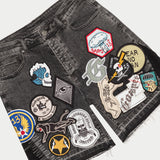 Patchwork Denim Shorts V2 (Grey)