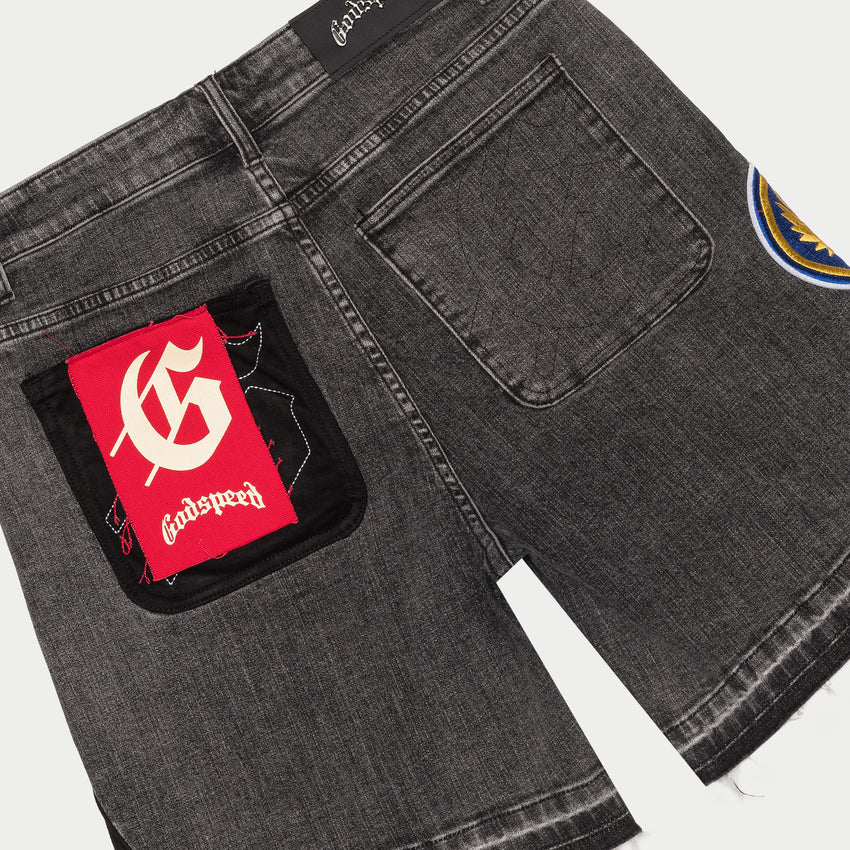 Patchwork Denim Shorts V2 (Grey)
