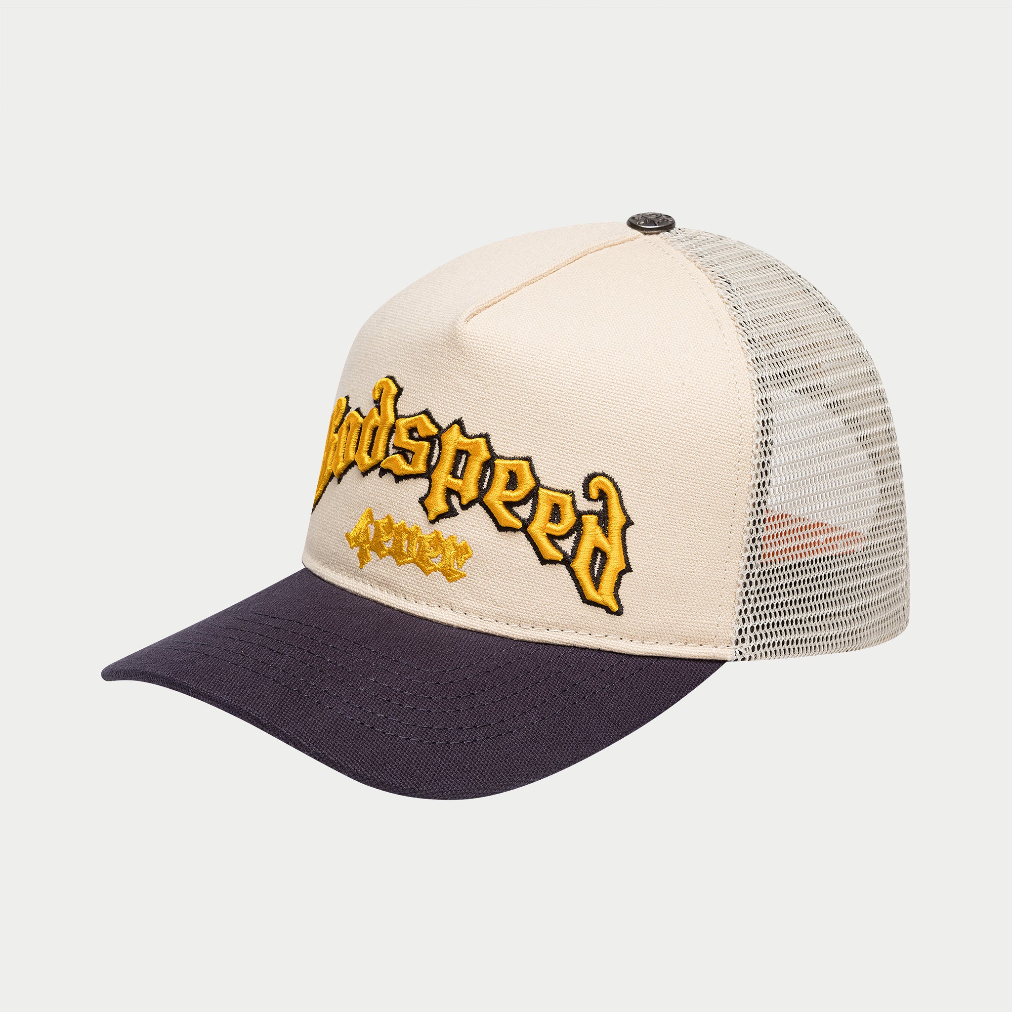 GODSPEED NEW YORK - GS Forever Trucker Hat (Bone⁄Yellow⁄Navy)