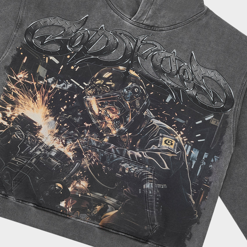 Steel Sharpens Steel Hoodie (Grey Wash)