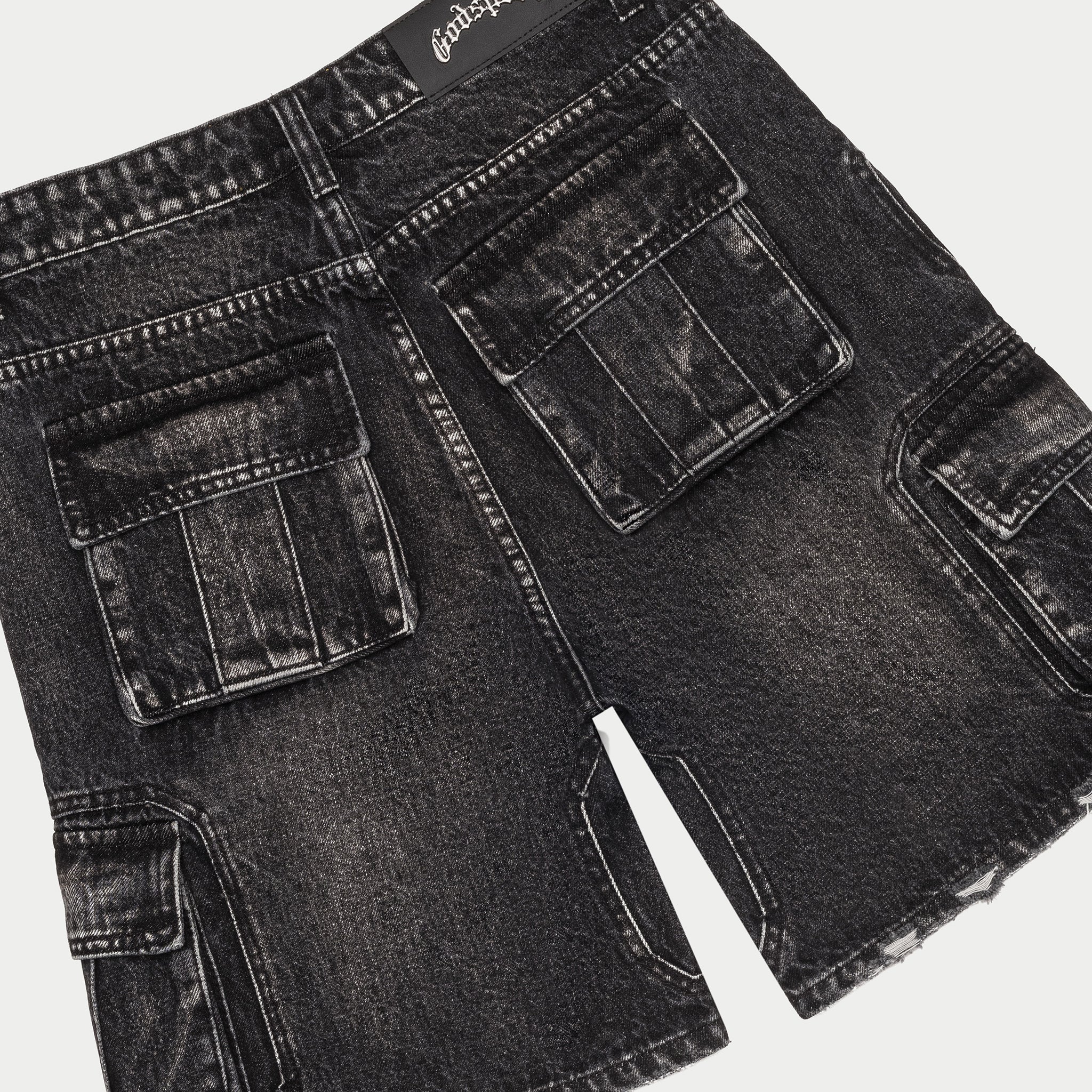 GODSPEED NEW YORK - Octagon Cargo Denim Shorts (Black)