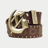 Forged GS Studded Belt (Brown)