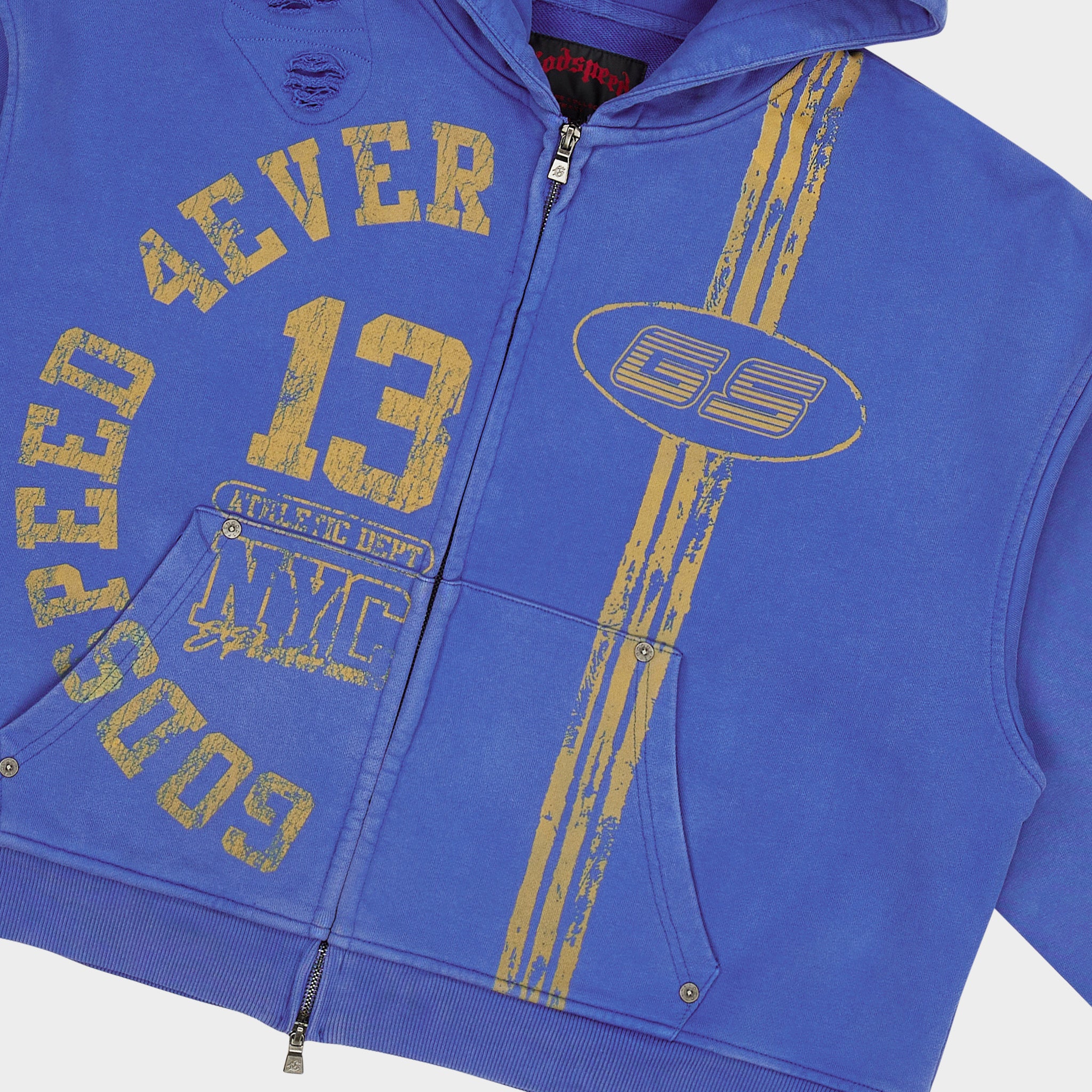 GODSPEED NEW YORK - Roadster Zip Hoodie (Blue Yellow)