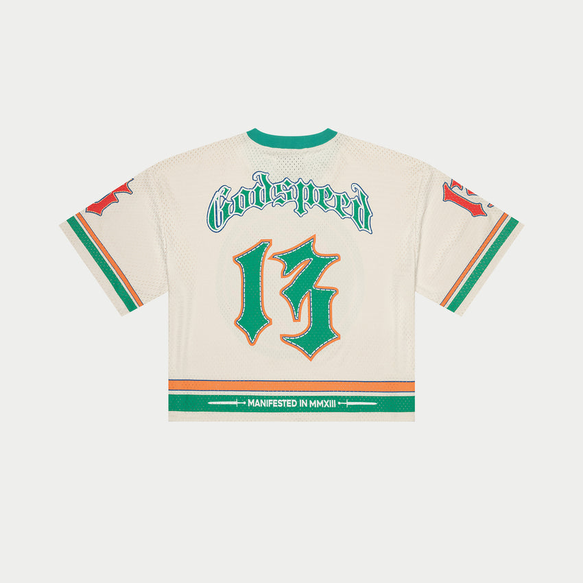 First Down Jersey (Bone/Teal/Orange)