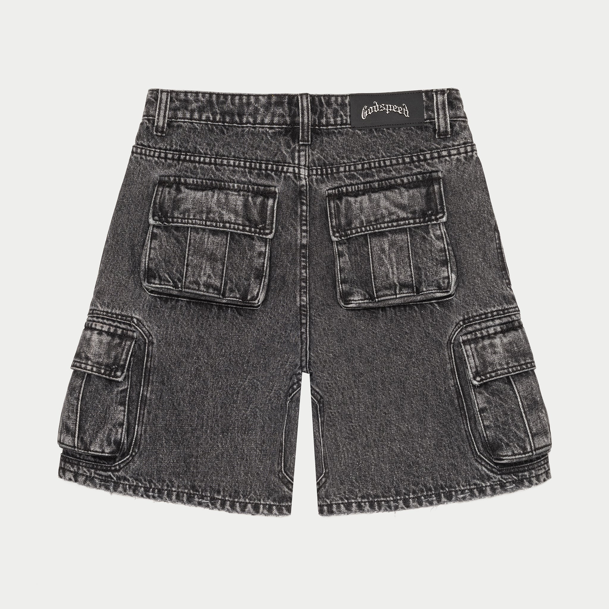 GODSPEED NEW YORK - Octagon Cargo Denim Shorts (Grey Wash)