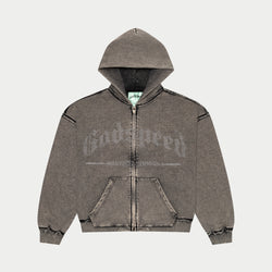 Studded Og Logo Hoodie (Grey Wash)