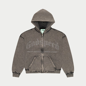 Studded Og Logo Hoodie (Grey Wash)
