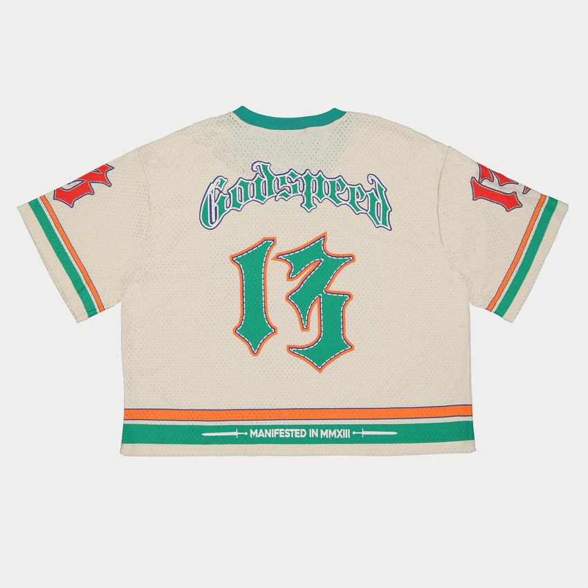 First Down Jersey (Bone/Teal/Orange)