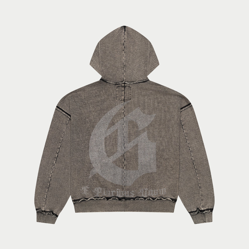 Studded Og Logo Hoodie (Grey Wash)