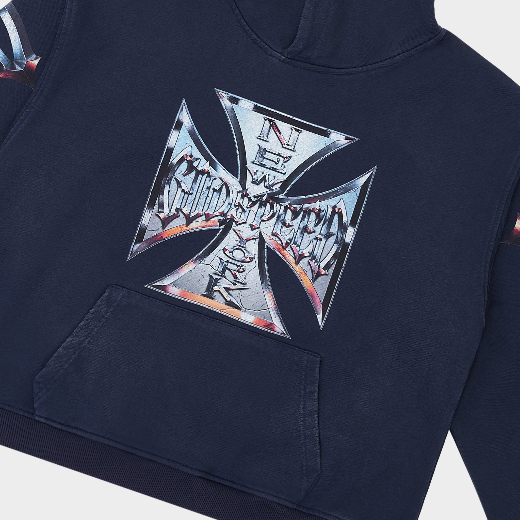 GODSPEED NEW YORK - Chrome MOTTO Hoodie (Navy Wash) GODSPEED NEW YORK - Chrome MOTTO Hoodie (Navy Wash)
