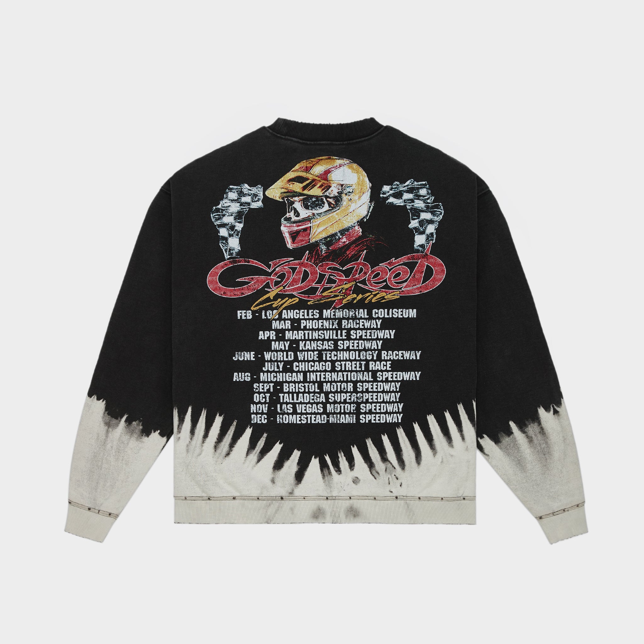 Godspeed スカルプリント 長袖カットソー XS GODSPEED NEW YORK - F.T.W SWEATSHIRT (Black Bleached Wash)