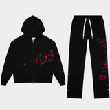 OG Logo Sweatsuit (Black Red Plaid)