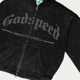 Studded OG Logo Hoodie (Black Wash)