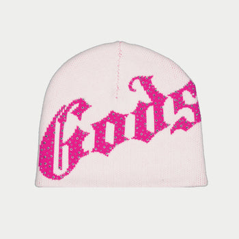 OG Logo Studded Beanie (Pink/White)