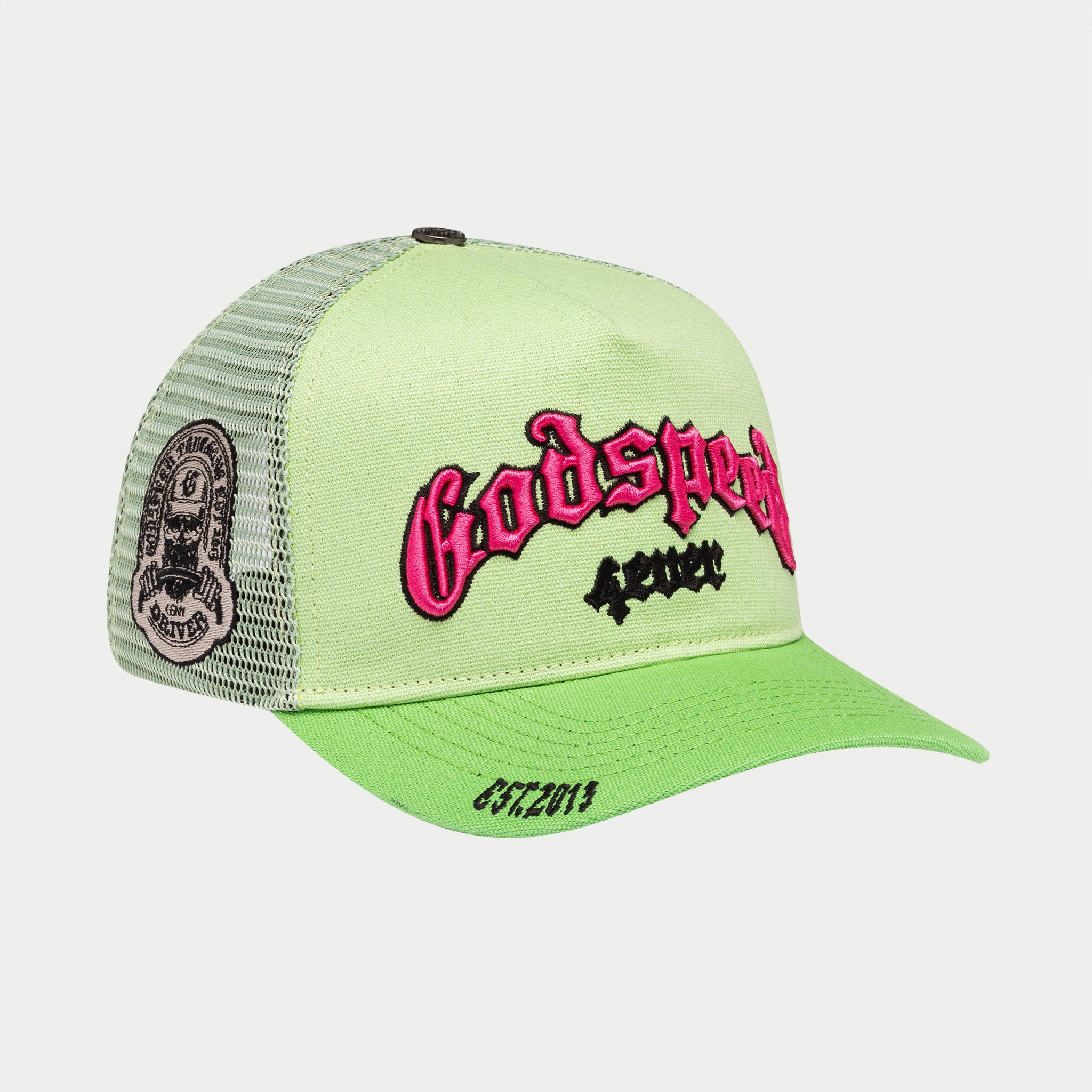 トップス Godspeed / 4ever TRUCKER HAT OG street GODSPEED NEW YORK - GS Forever Trucker Hat (Lime/pink)