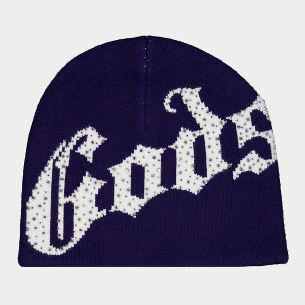 タグ付新品 ネイビー×ブルー GOODENOUGH SIGN BEANIE GODSPEED NEW YORK - OG Logo Studded Beanie (Navy/White)