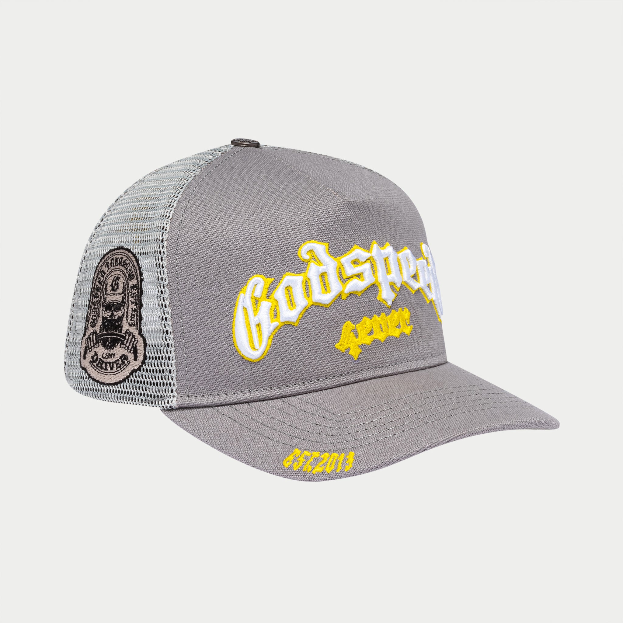 Godspeed トラッカーキャップ グレー/イエロー GODSPEED NEW YORK - GS Forever Trucker Hat (Grey/Yellow)