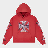 Chrome MOTTO Hoodie (Red Wash )