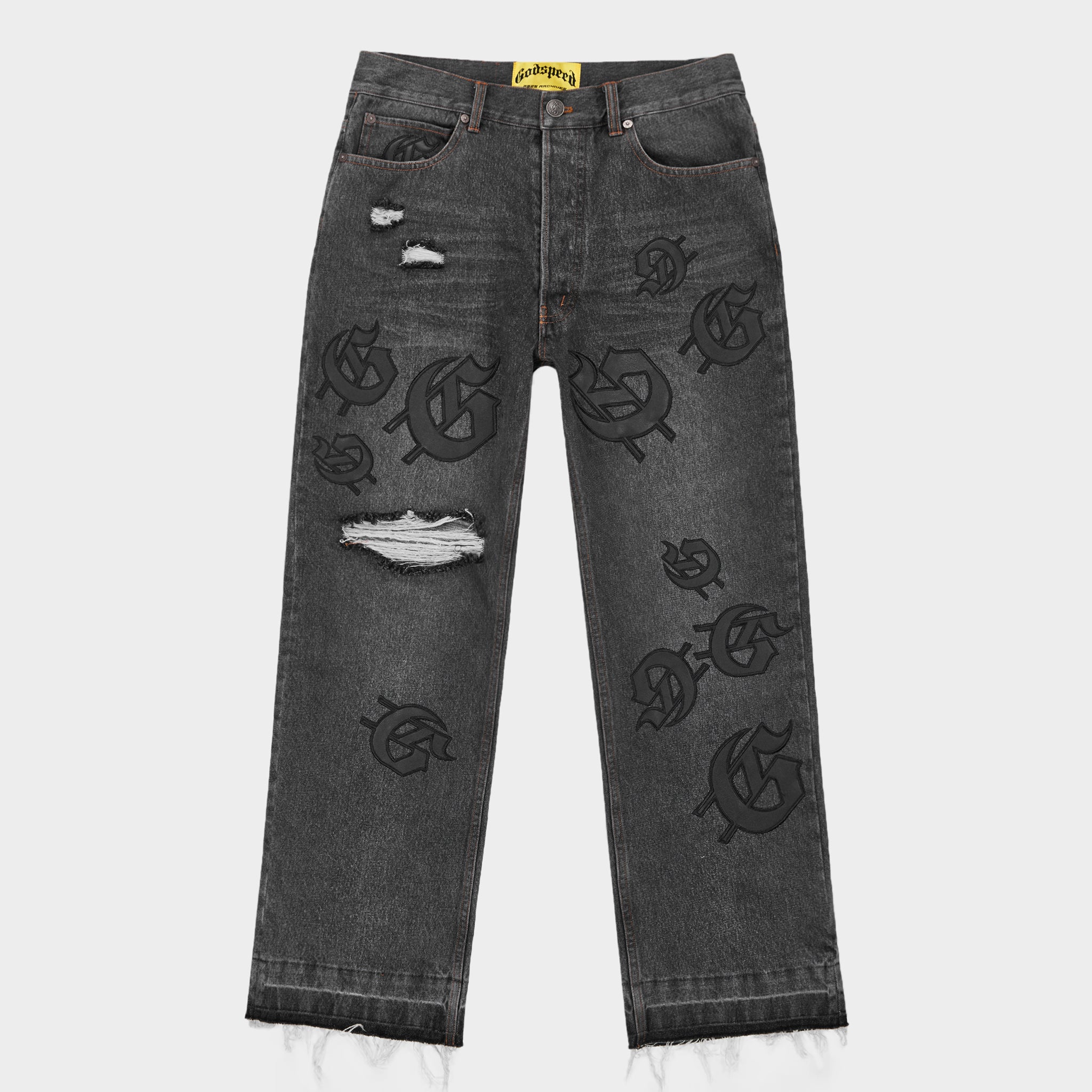 GODSPEED NEW YORK - Scattered GS Logo Denim (Black Wash)
