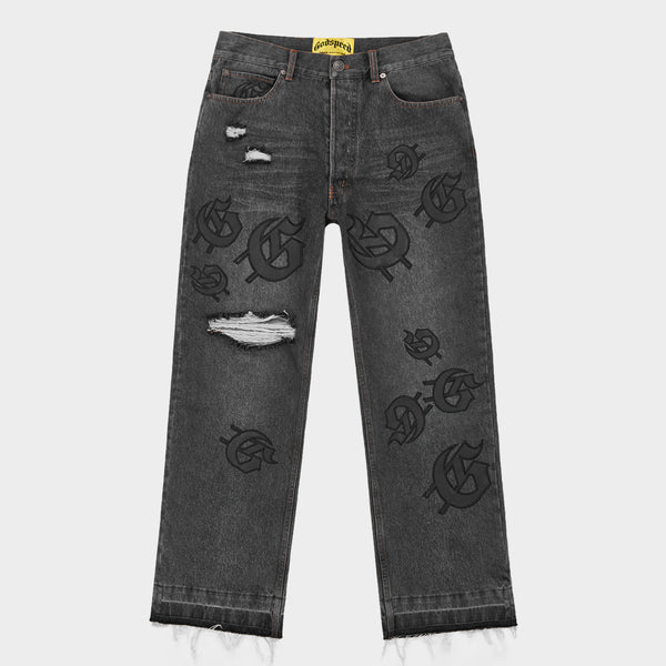 GODSPEED NEW YORK - Scattered GS Logo Denim (Black Wash)