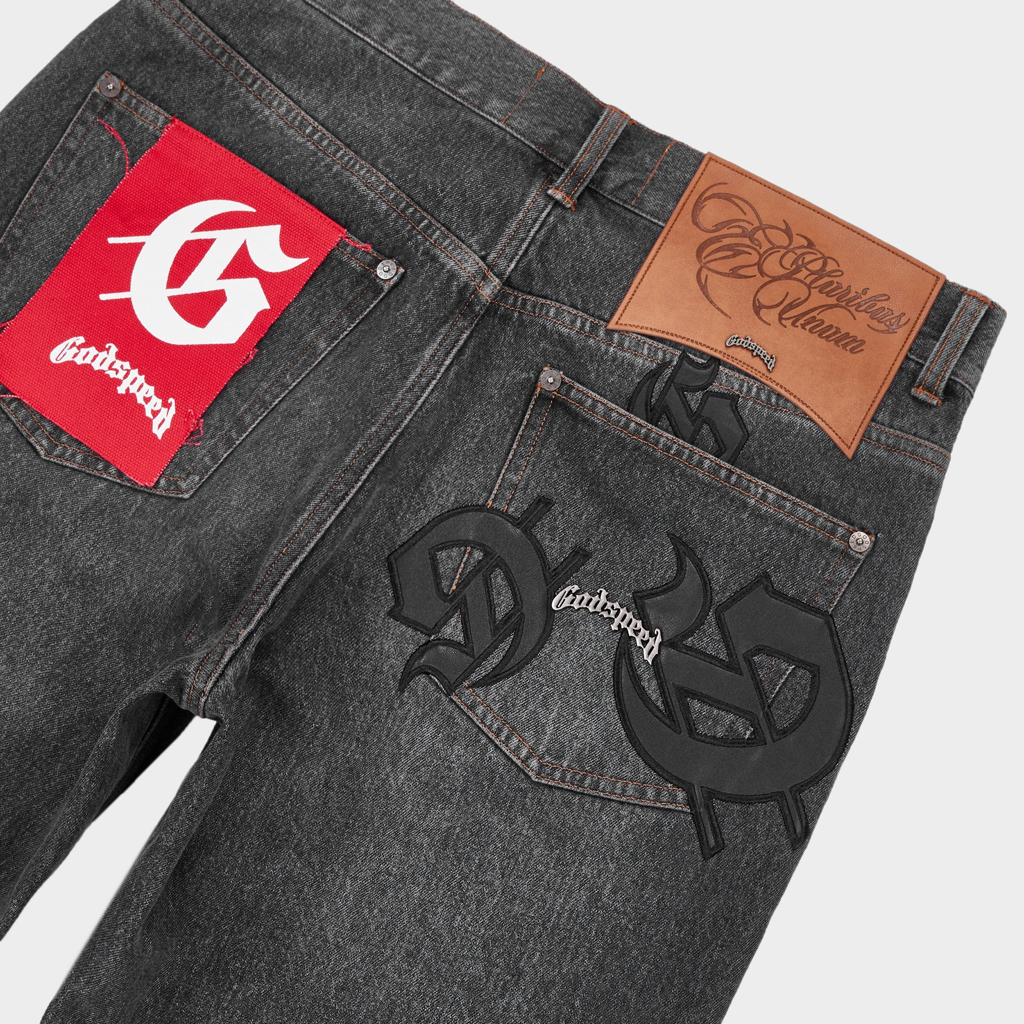 GODSPEED NEW YORK - Scattered GS Logo Denim (Black Wash)