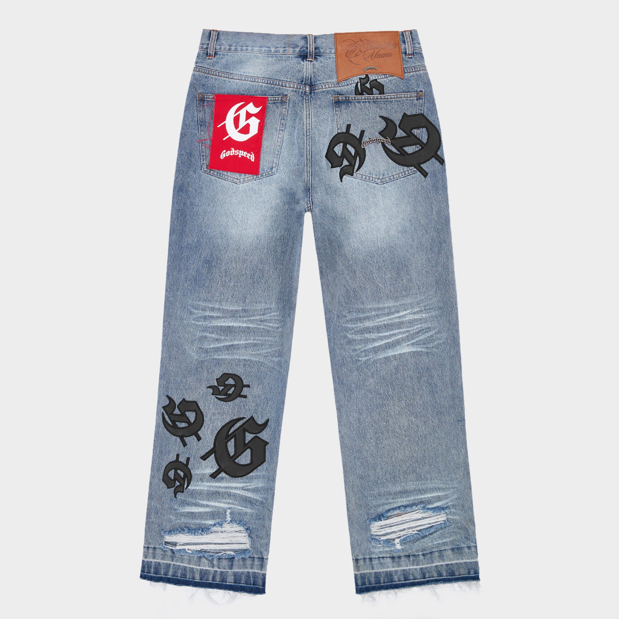 GODSPEED NEW YORK - Scattered GS Logo Denim (Blue Wash)