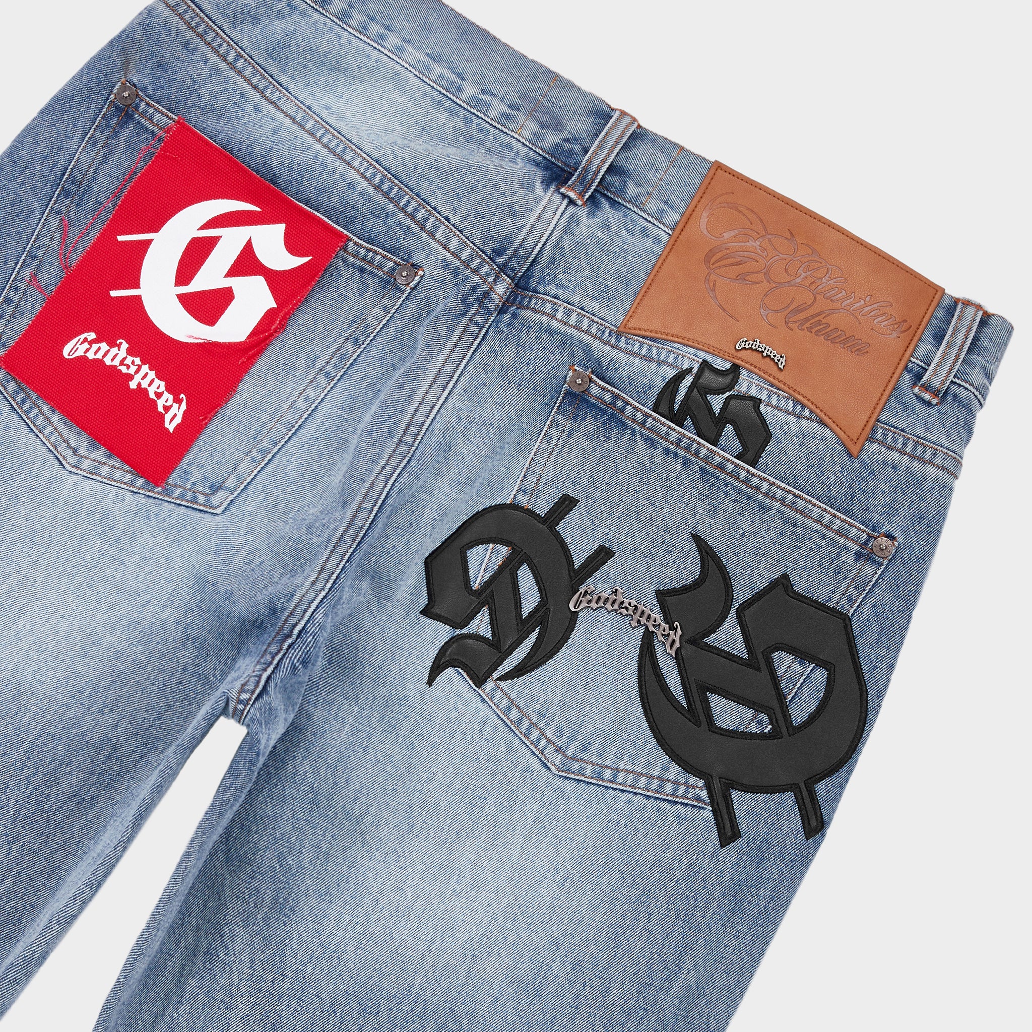 GODSPEED NEW YORK - Scattered GS Logo Denim (Blue Wash)