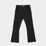 Rockstar Flare Cargo Denim (Raw Black)