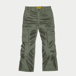 Skidrow Flared Cargo Pants (Sage)