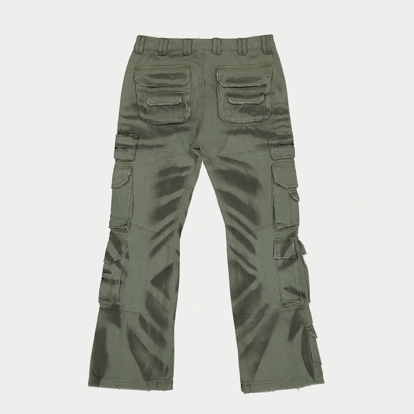 Skidrow Flared Cargo Pants (Sage)