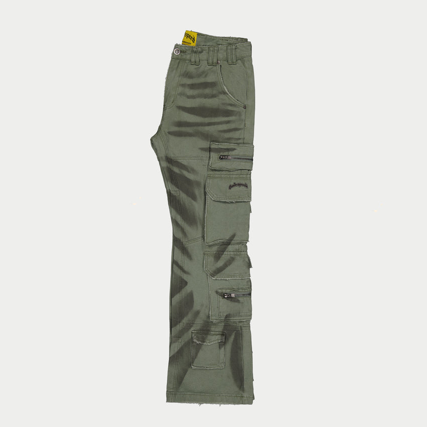 Skidrow Flared Cargo Pants (Sage)