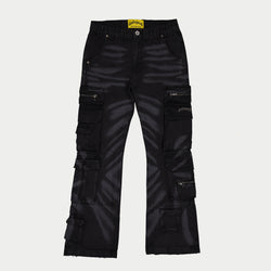 Skidrow Flared Cargo Pants (Black)