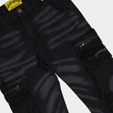 Skidrow Flared Cargo Pants (Black)