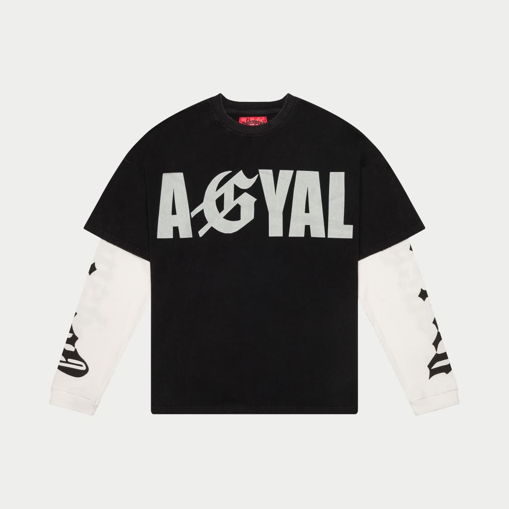 AGYAL Layered T-Shirt (Black wash) - T-Shirt